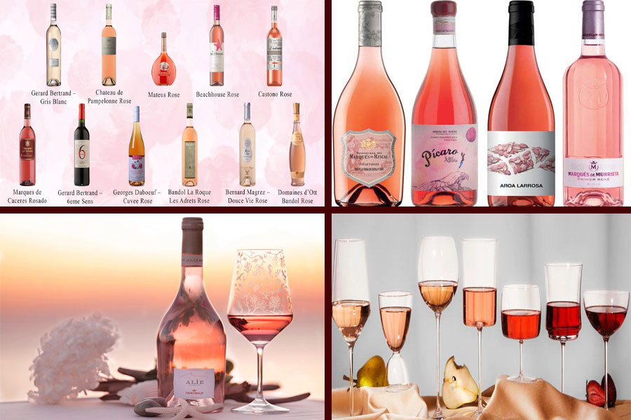 Rượu vang hồng cùng sắc hồng thanh thoát